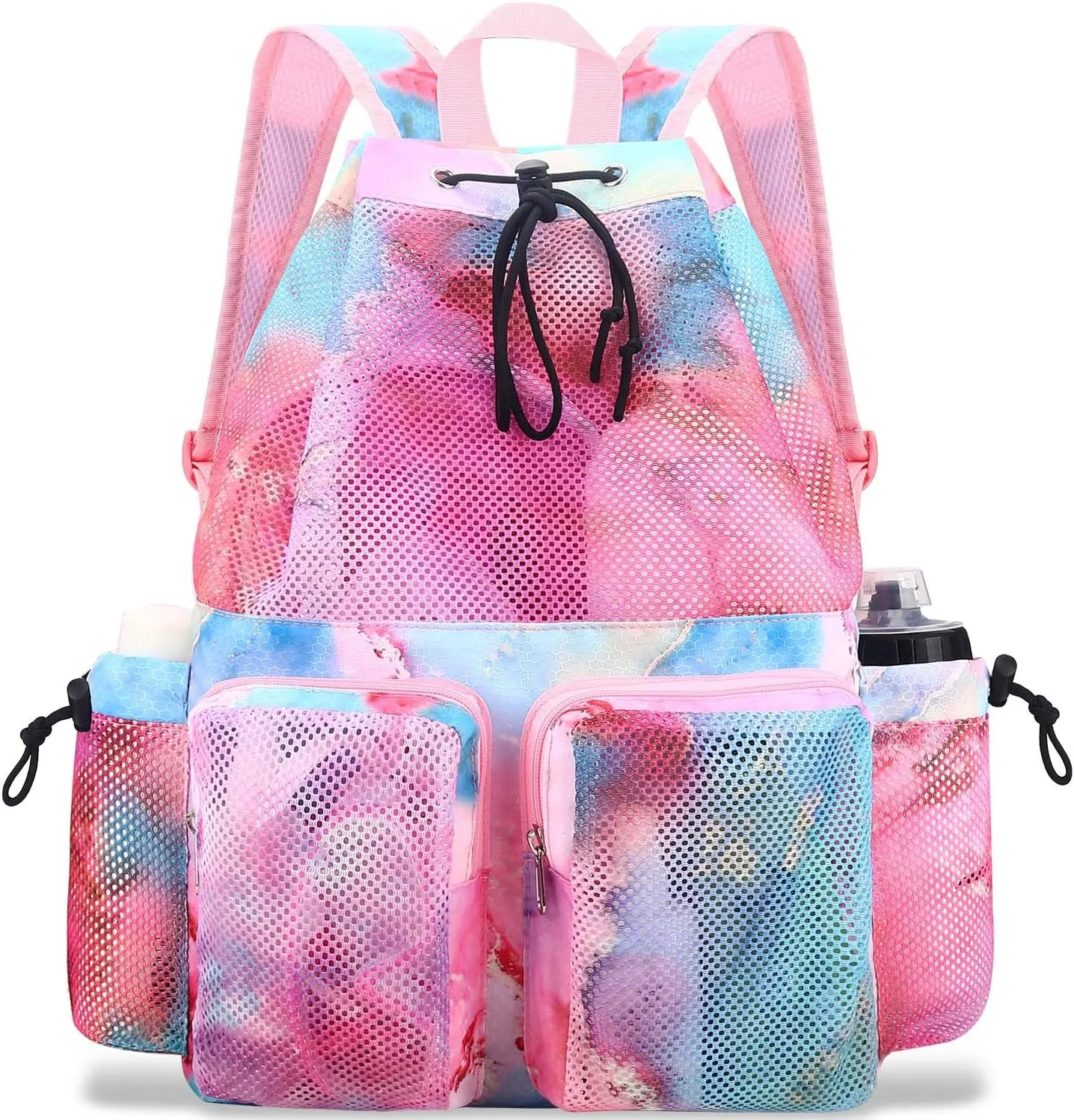 RHCPFOVR Mesh Swim Bags for Swimmers - Drawstring Backpack for Women Men Girls Swim Team Gear Swimming Beach Gym Bag Sports Pool