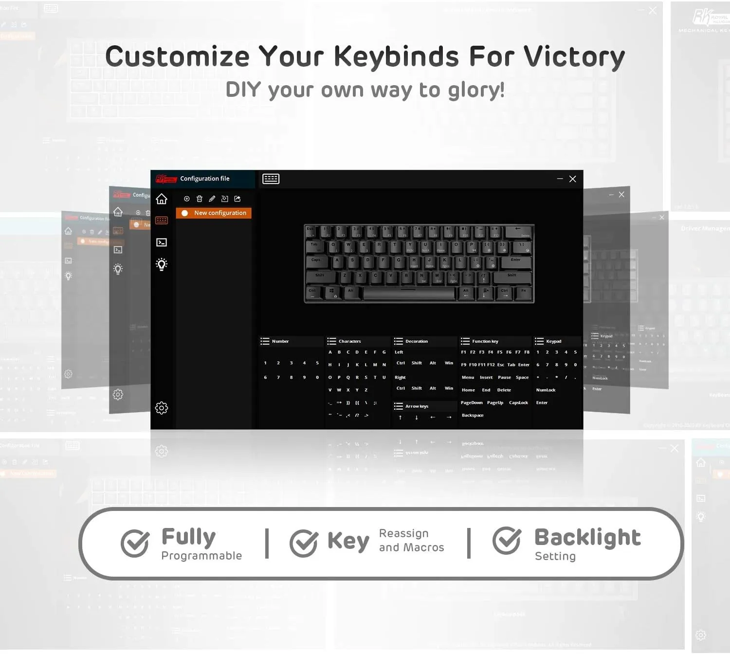 RK ROYAL KLUDGE RK61 Wireless 60% Triple Mode BT5.0/2.4G/USB-C Mechanical Keyboard, 61 Keys Wireless Mechanical Keyboard, Compact Gaming Keyboard with Software (Hot Swappable Red Switch, White)