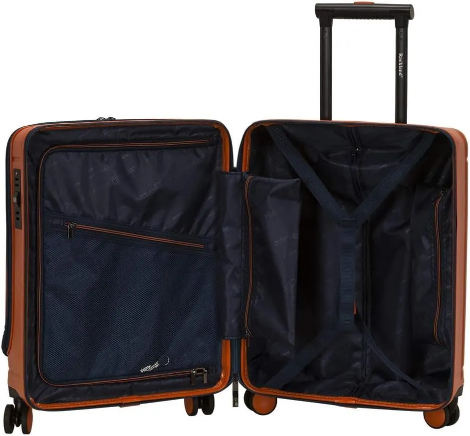 Rockland Tokyo Hardside Laptop Spinner Luggage, Orange, Carry-On 19-Inch