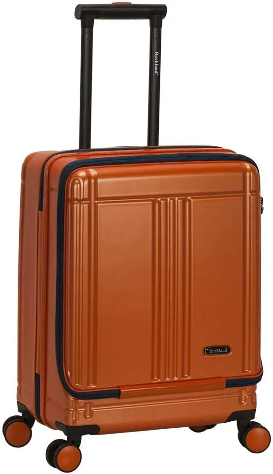 Rockland Tokyo Hardside Laptop Spinner Luggage, Orange, Carry-On 19-Inch