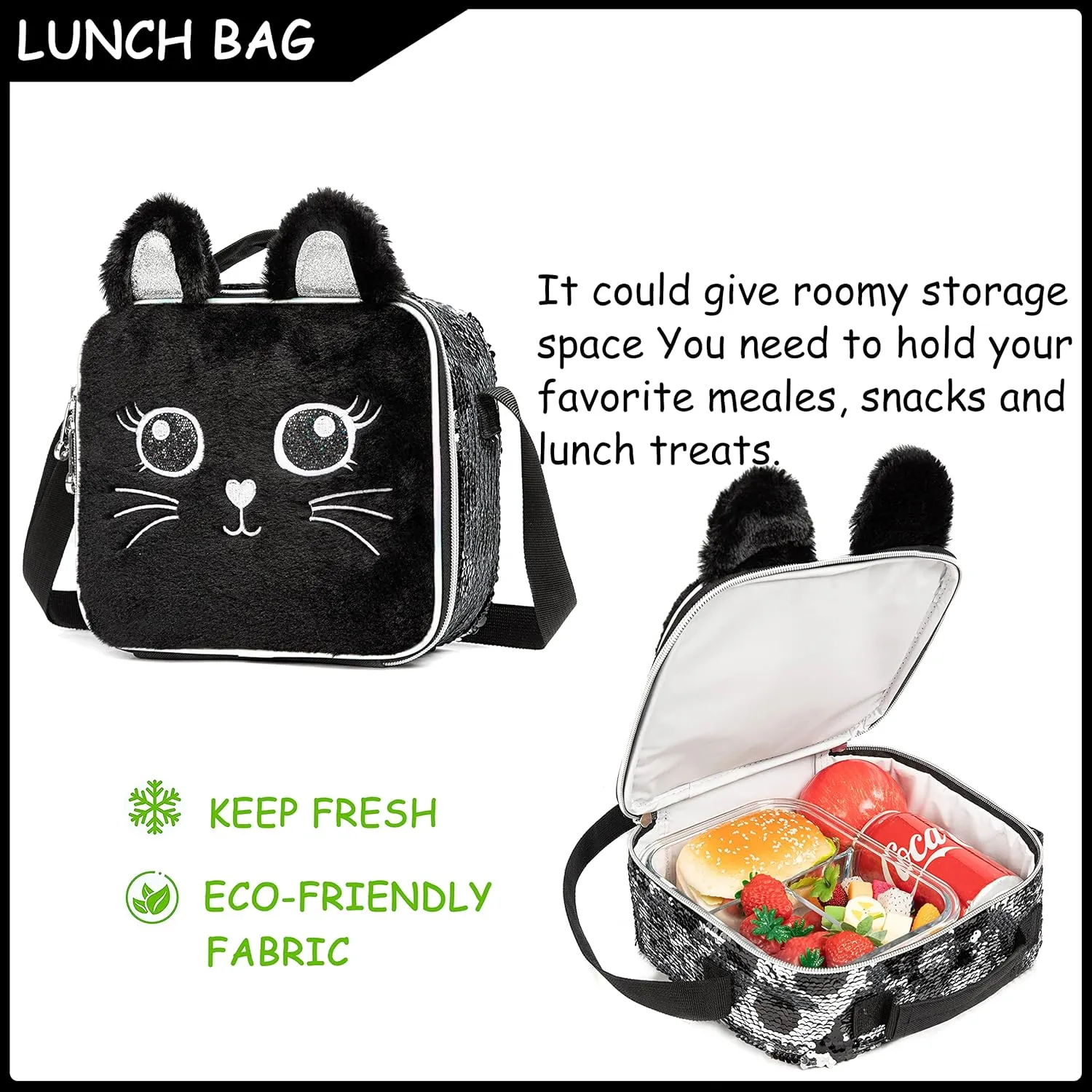 Rolling Backpack for Girls Backpack with Wheels Wheeled Backpack and Lunch Bag Set for Girls Rolling Suitcase