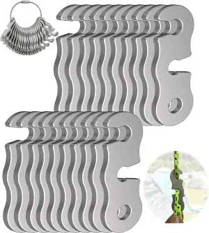 Rope Tensioner Aluminum Alloy Camping Tent Guyline Cord Adjuster Camping of Gear for Camping, Hiking, Backpacking Ultralight Tent Stakes Guy Lines (Sliver, 20 Pack)