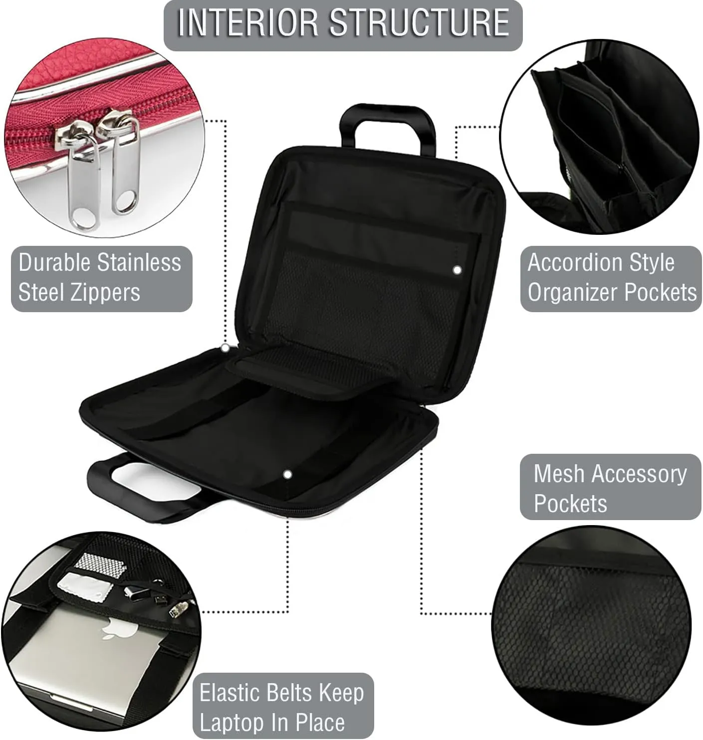 ROXIE Leather Laptop Briefcase Travel Shoulder Bag Sleeve 13 14 Inch for Swift Aspire Chromebook Spin 713 TravelMate