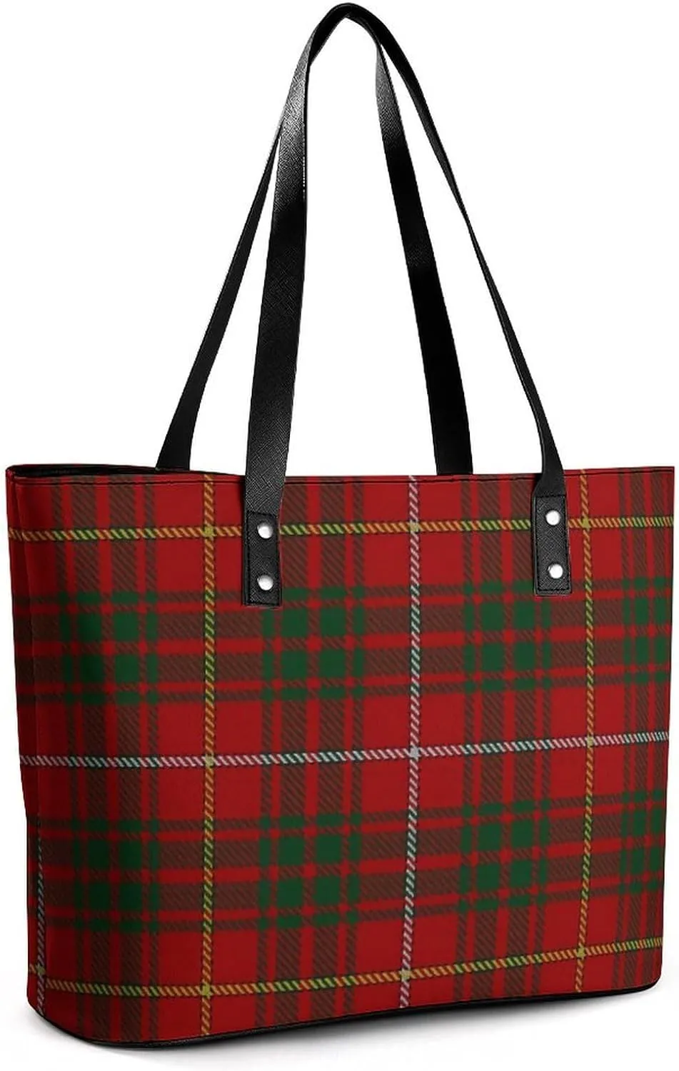 Royal Stewart Tartan Large Capacity Portable Leather Handbag