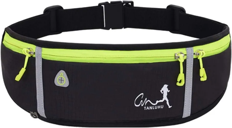 Running Waist Packs Running Bag Belt with Bottle Holder & Reflector for Men & Women Outdoor Walking, Hiking, Fits Maximum 6.5'' Large Smartphones