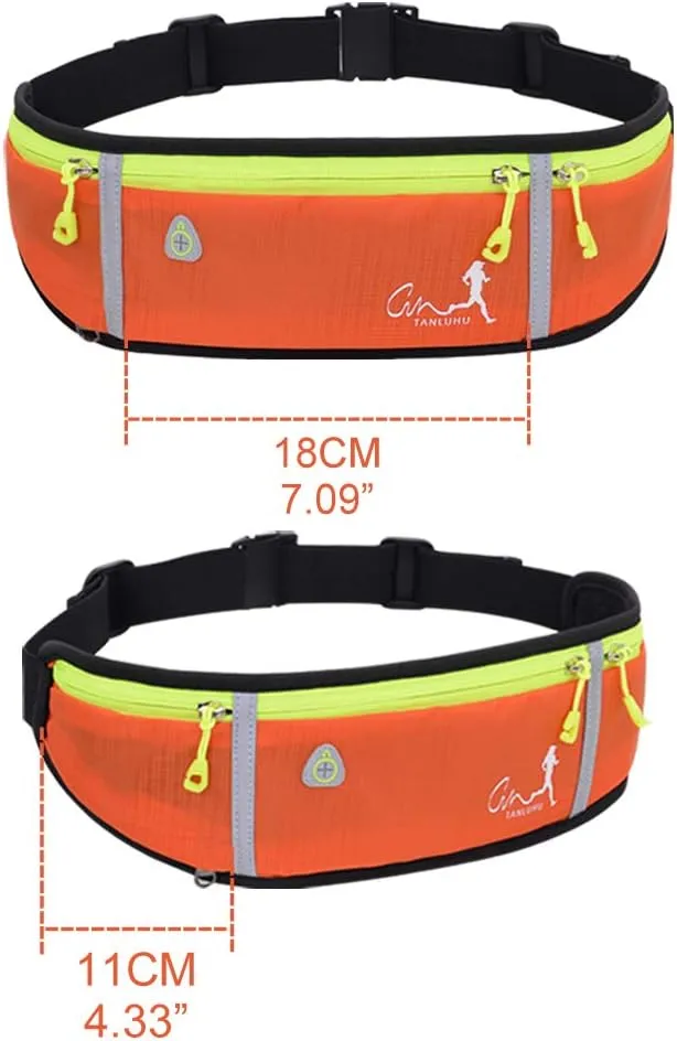 Running Waist Packs Running Bag Belt with Bottle Holder & Reflector for Men & Women Outdoor Walking, Hiking, Fits Maximum 6.5'' Large Smartphones