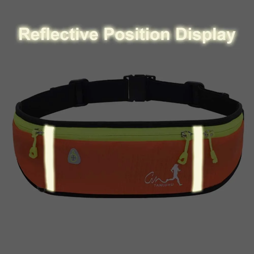 Running Waist Packs Running Bag Belt with Bottle Holder & Reflector for Men & Women Outdoor Walking, Hiking, Fits Maximum 6.5'' Large Smartphones