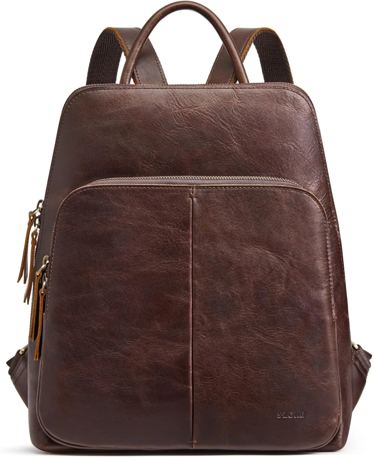 S-ZONE Small Leather Backpack for Women Fashion Designer Purse Anti-theft RFID Travel Bag
