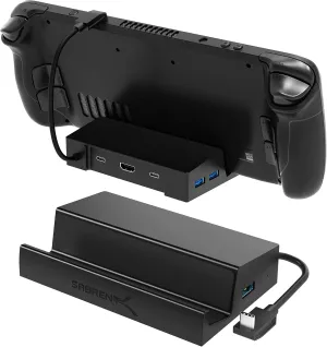 SABRENT Docking Station for Steam Deck & ROG Ally – 6-Port USB-C Hub with 95W PD Charging, 4K HDMI, 3 USB-A Ports, Type-C Data, Integrated Cable – Works with Tablets & Laptops (DS-SD6P)