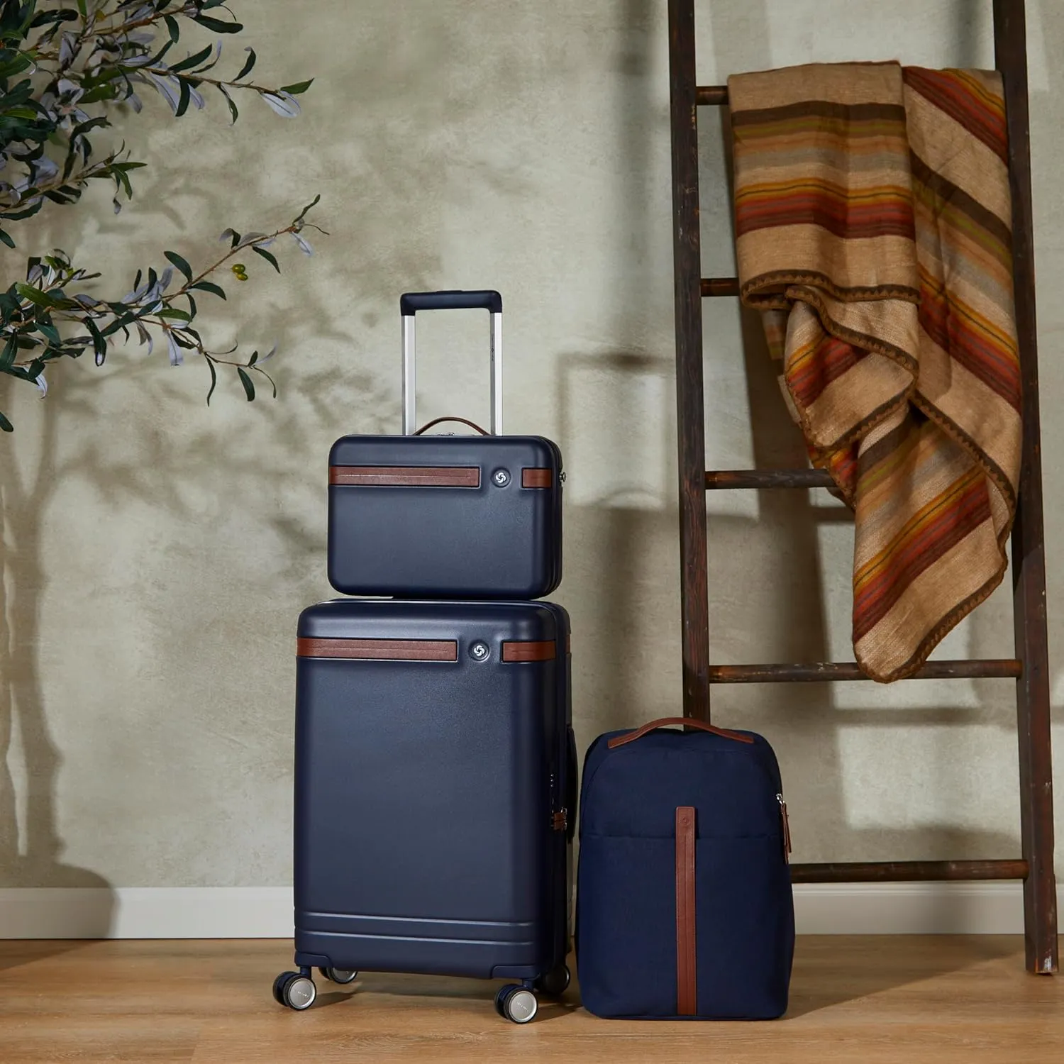 Samsonite Virtuosa Carry-On Travel Backpack with Padded Laptop Sleeve, Navy