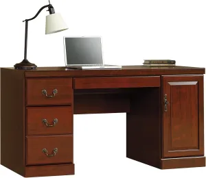 Sauder Heritage Hill Computer Credenza, L: 59.25" x W: 20.47" x H: 30.24", Classic Cherry