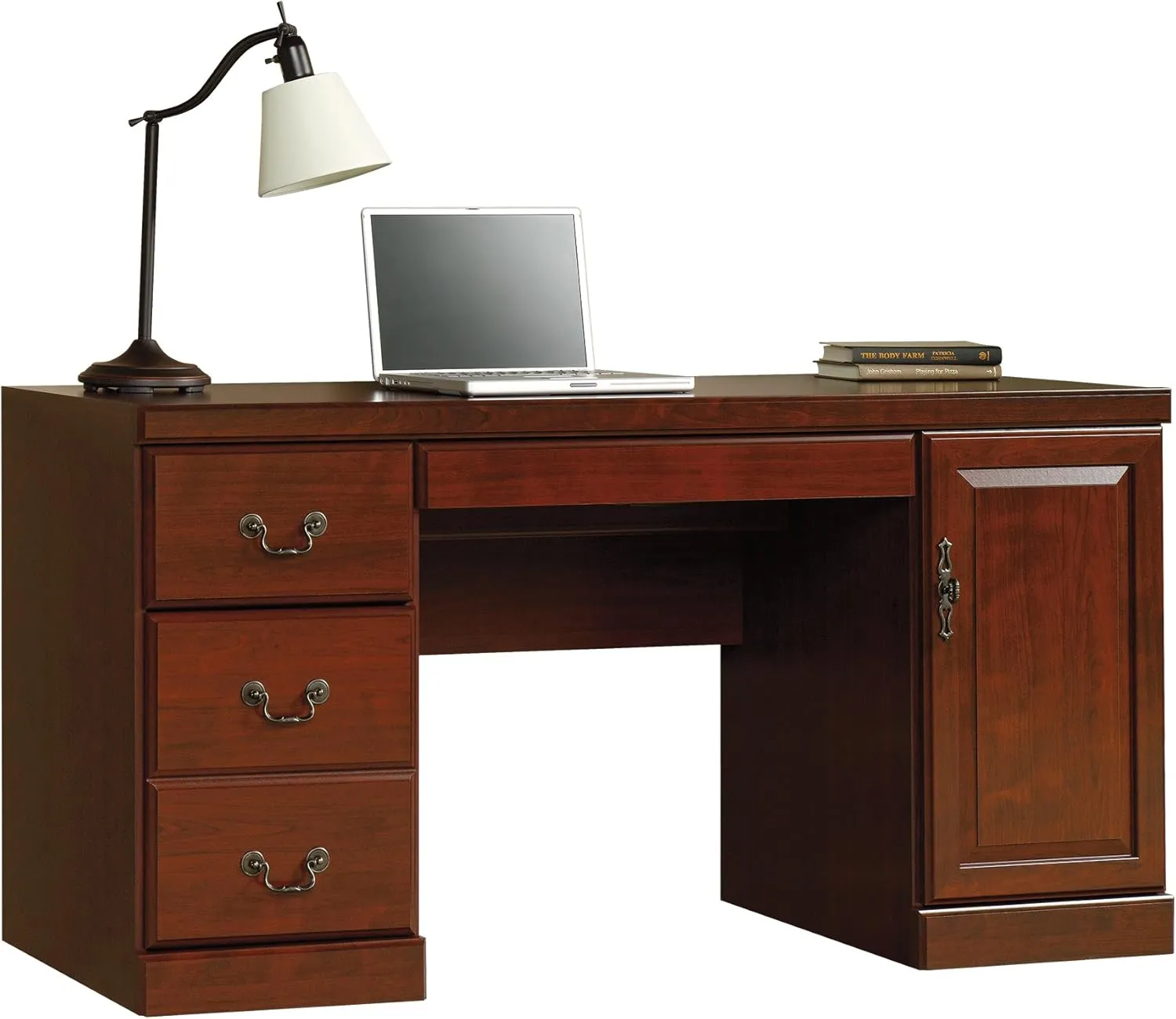Sauder Heritage Hill Computer Credenza, L: 59.25" x W: 20.47" x H: 30.24", Classic Cherry