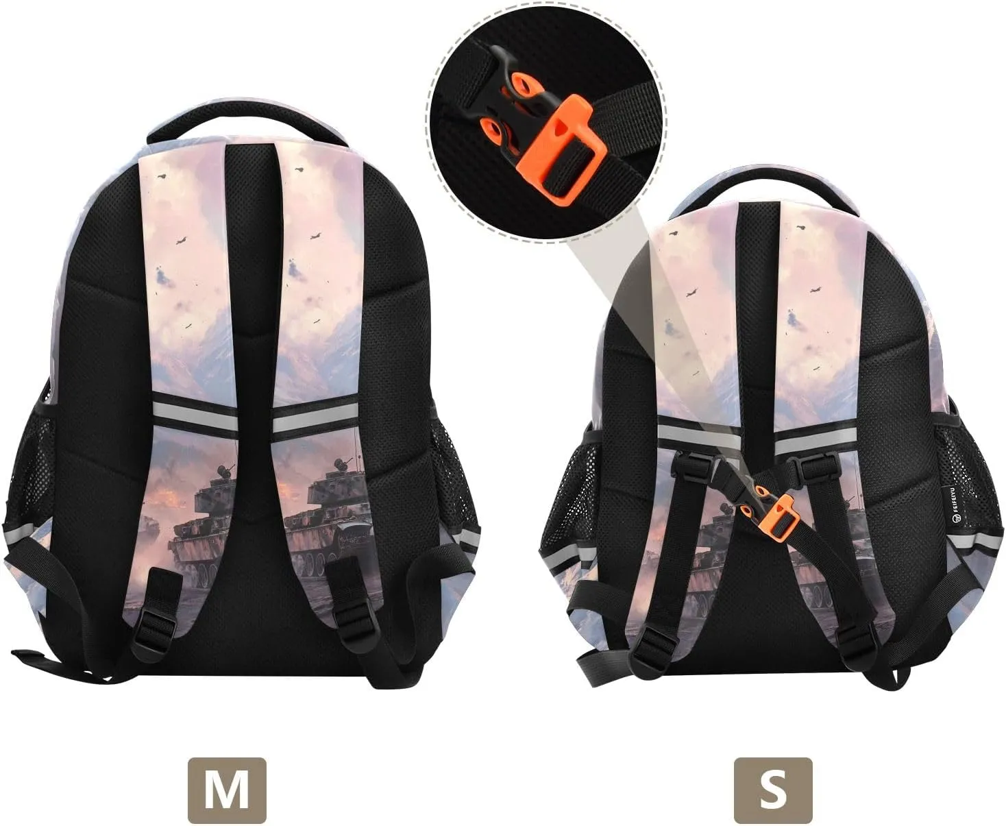 School Backpack for Boys Teen Bookbag Book Bags Tanks Battle Casual Daypack Travel High Middle School Student