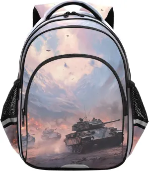 School Backpack for Boys Teen Bookbag Book Bags Tanks Battle Casual Daypack Travel High Middle School Student