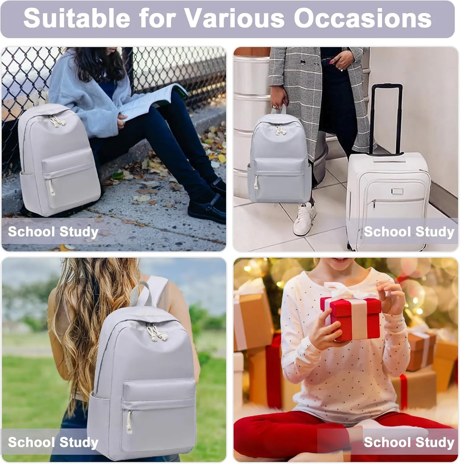 School Backpack for Teen Girls Women Laptop Backpack College Bookbags Middle School Travel Work Commuter Back Pack
