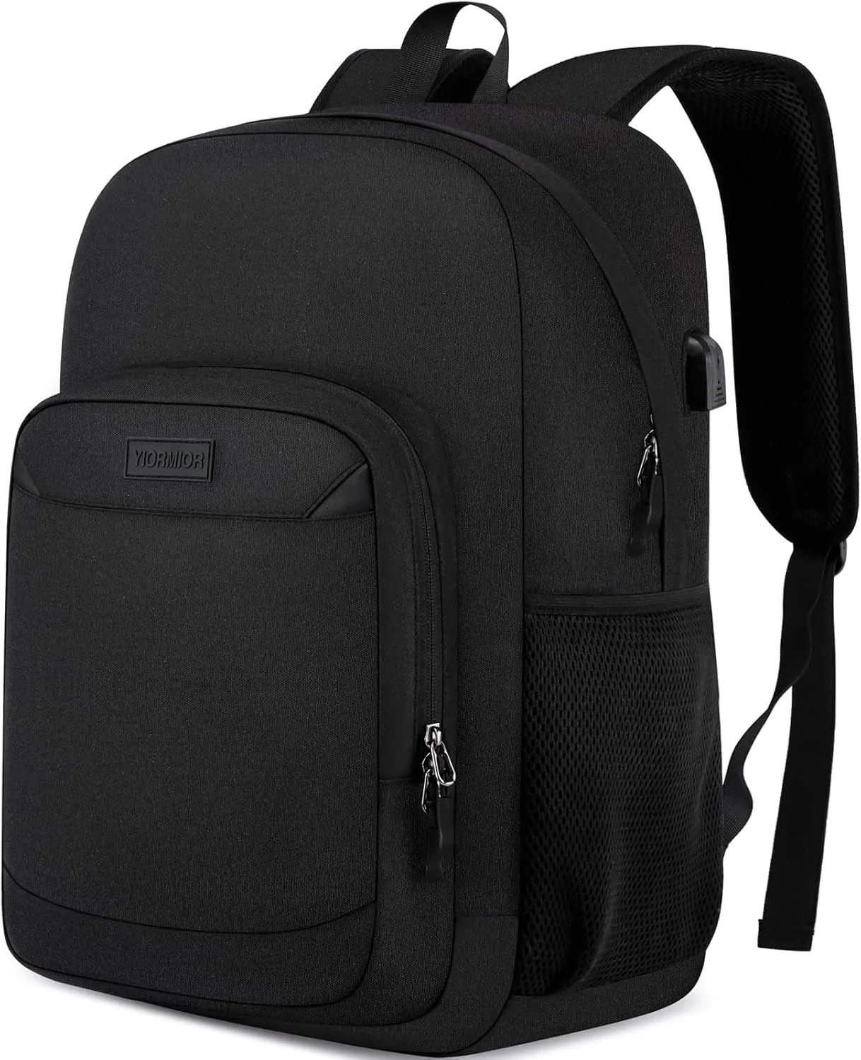 School Backpack for Teens Boy, Bookbag for Men Women with 15.6 inch Laptop Sleeve Computer College Black Over 3 Years Old