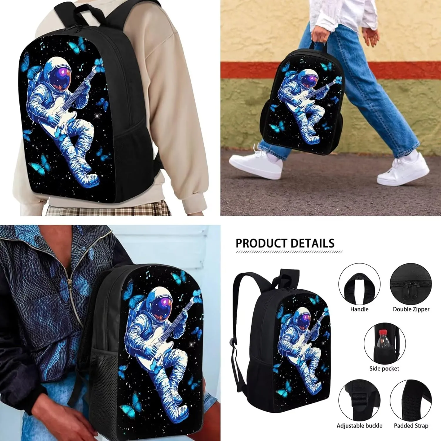 School Backpack Set for Girls Boys, 3Pcs Kids Travel Backpack Bookbag Lunch Box Pencil Pouch Pen Case