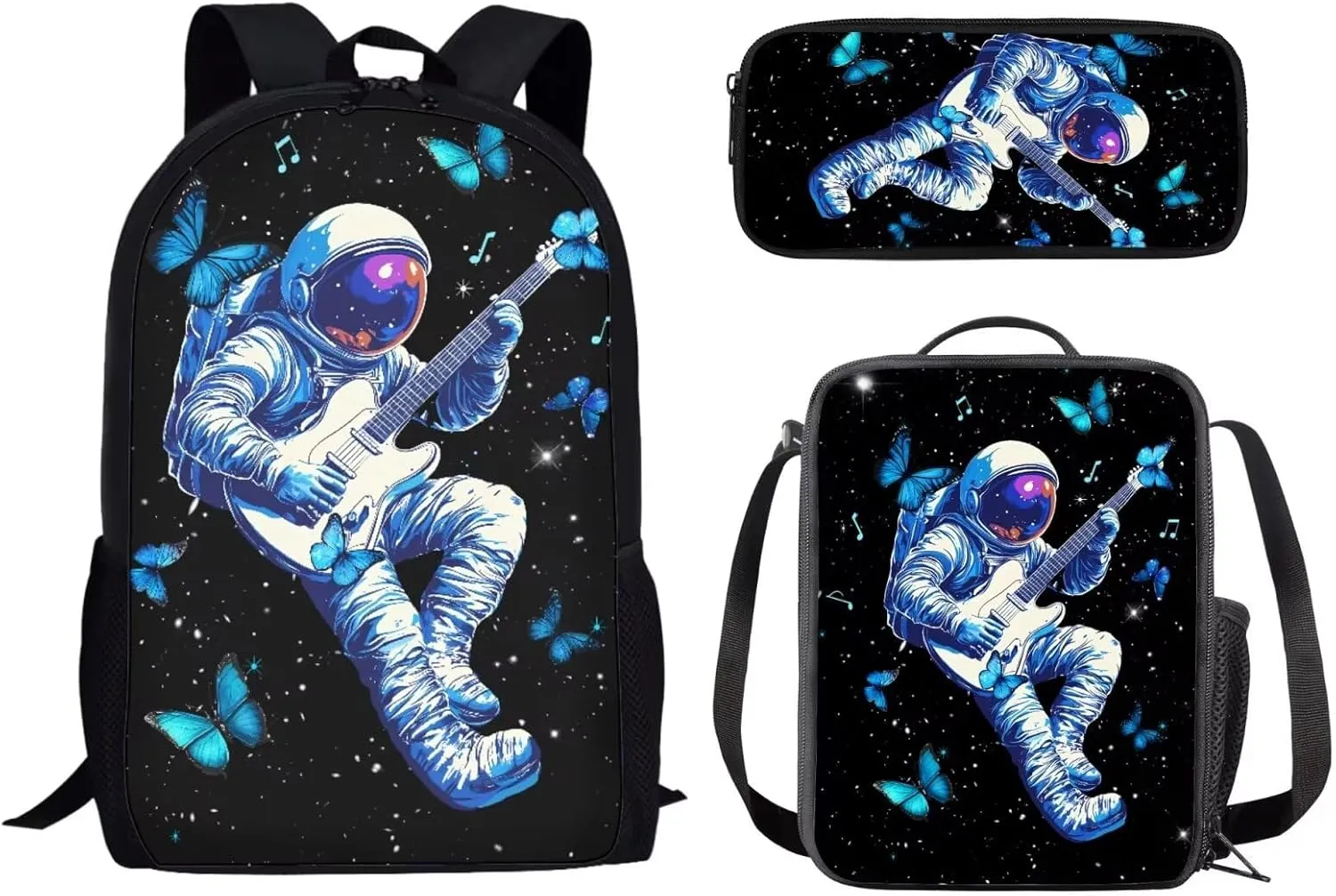School Backpack Set for Girls Boys, 3Pcs Kids Travel Backpack Bookbag Lunch Box Pencil Pouch Pen Case