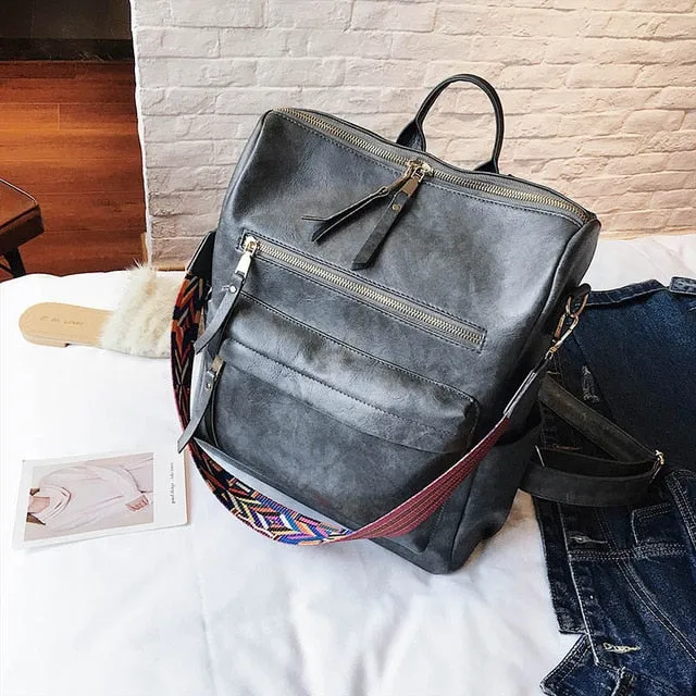 School Value-for-money PU Backpack Women's Mochila Pack XA96H Knapsack Retro Women Leather Shoulder Back Rucksack Backpacks Large Bags Travel Artificial intelligence