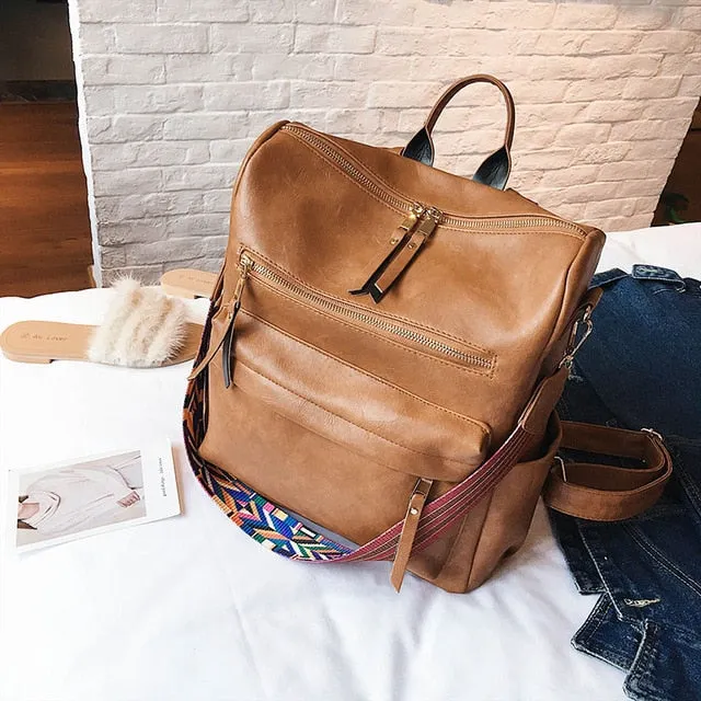 School Value-for-money PU Backpack Women's Mochila Pack XA96H Knapsack Retro Women Leather Shoulder Back Rucksack Backpacks Large Bags Travel Artificial intelligence
