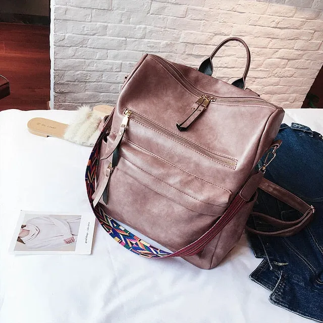 School Value-for-money PU Backpack Women's Mochila Pack XA96H Knapsack Retro Women Leather Shoulder Back Rucksack Backpacks Large Bags Travel Artificial intelligence