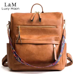 School Value-for-money PU Backpack Women's Mochila Pack XA96H Knapsack Retro Women Leather Shoulder Back Rucksack Backpacks Large Bags Travel Artificial intelligence