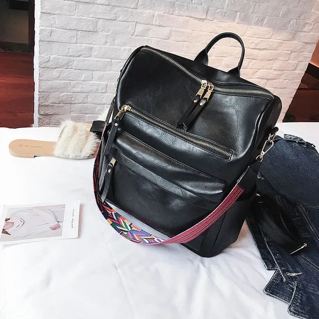 School Value-for-money PU Backpack Women's Mochila Pack XA96H Knapsack Retro Women Leather Shoulder Back Rucksack Backpacks Large Bags Travel Artificial intelligence
