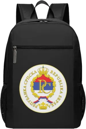 Seal of The Republika Srpska Travel Laptop Backpack, Business Anti Theft Slim Sturdy Laptops Backpacks, College Computer Bag Gift for Men & Women Fits 17 Inch Notebook,Black