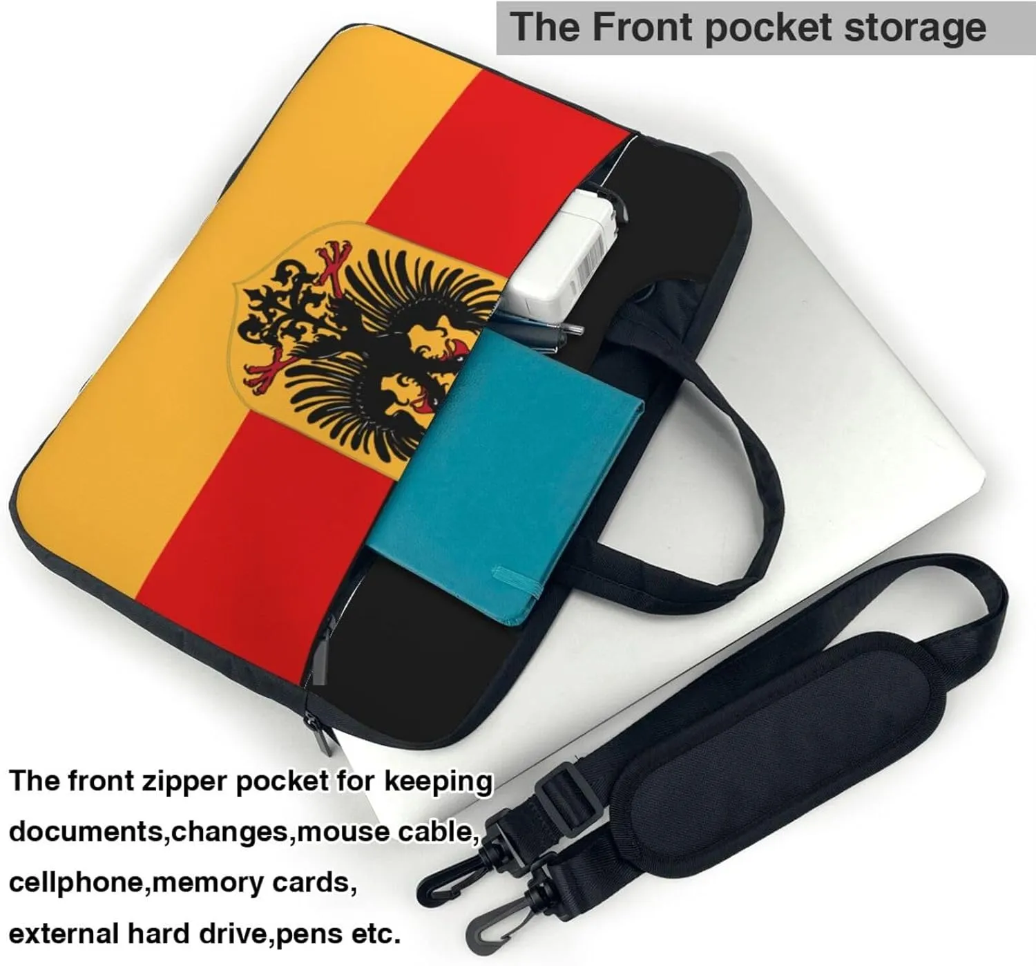 Serbian flag Laptop Bag, 15.6 inch Laptop Case Shoulder Messenger Bag Briefcase Computer Bag for Men Women