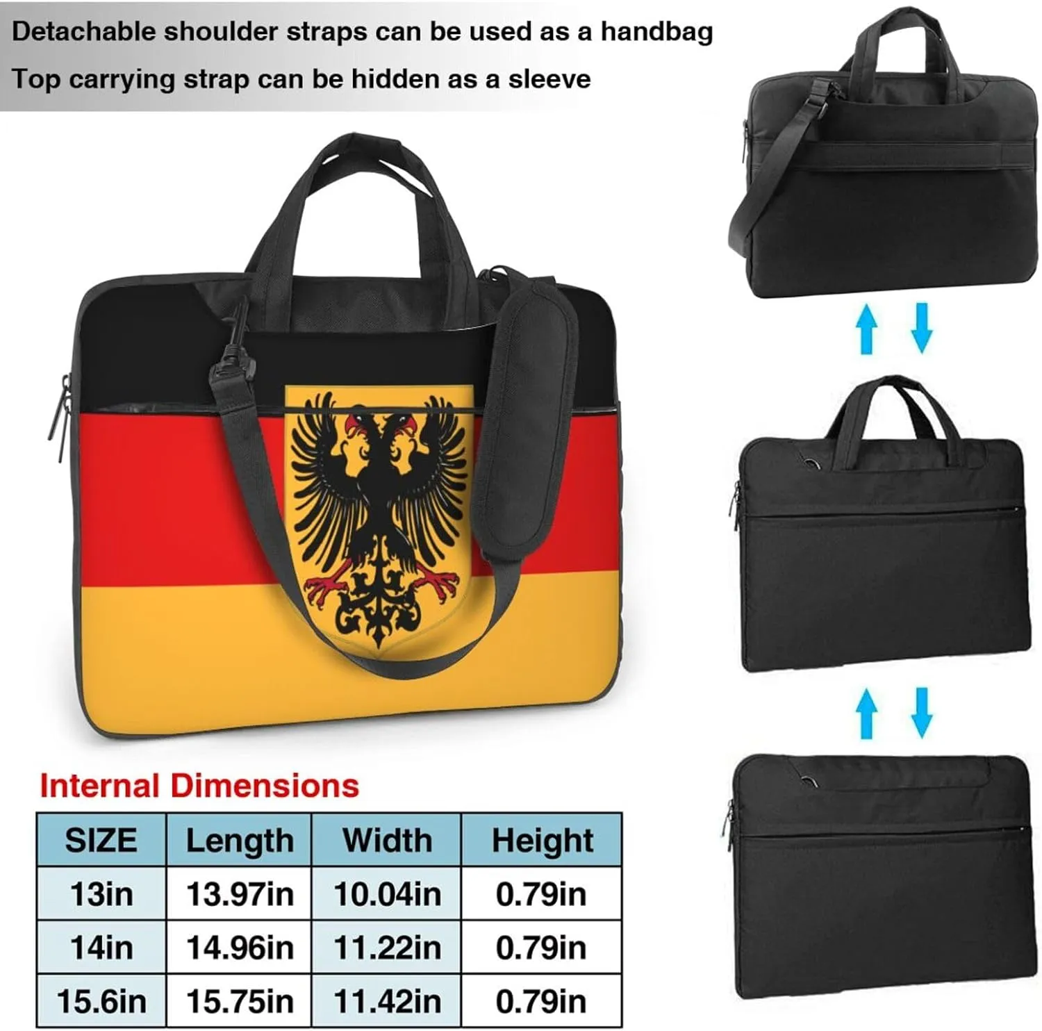 Serbian flag Laptop Bag, 15.6 inch Laptop Case Shoulder Messenger Bag Briefcase Computer Bag for Men Women