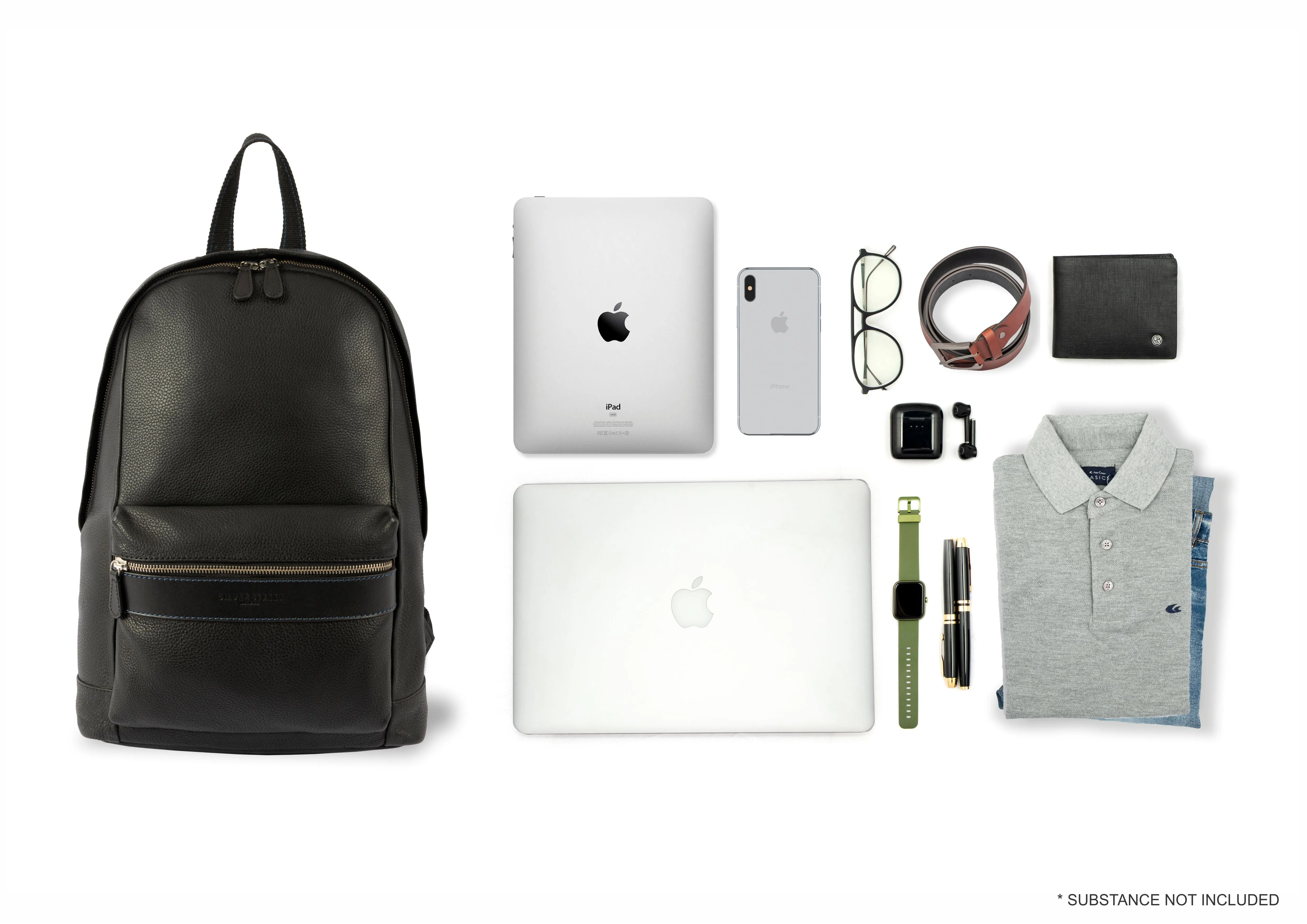 Sergio Leather Backpacks - Black