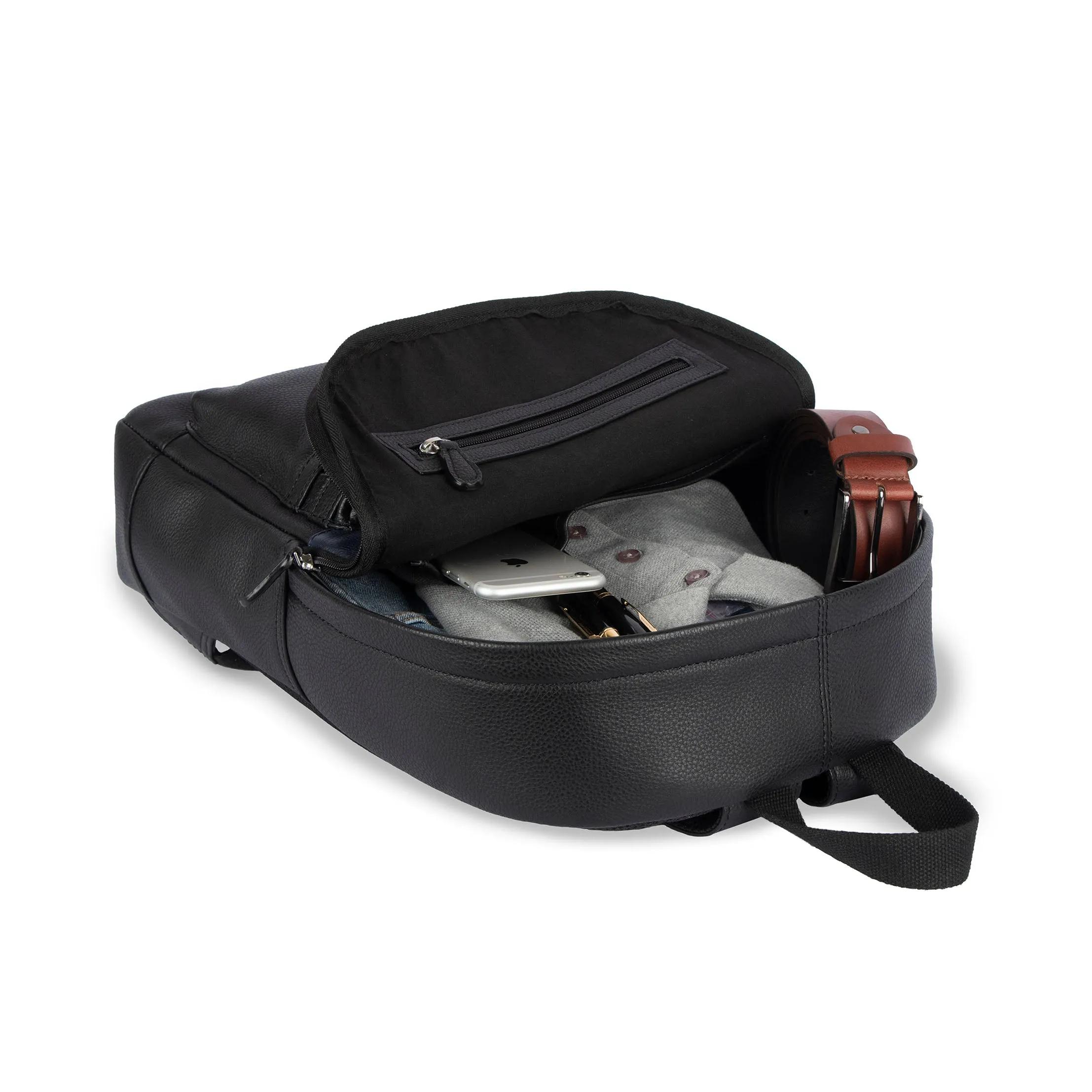Sergio Leather Backpacks - Black