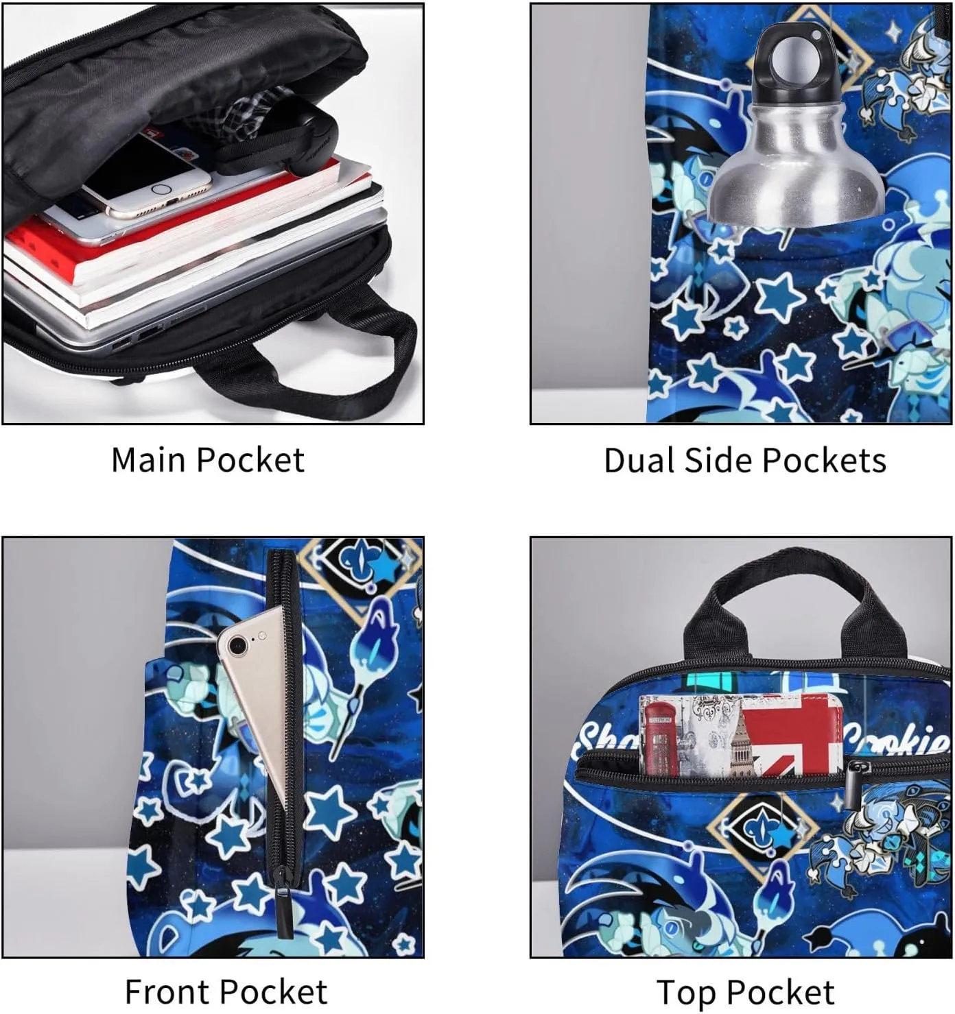 Shadow Milk Cookie Fashionable Casual Backpacks, Travel Bags For Boys And Girls(17ï¼‰