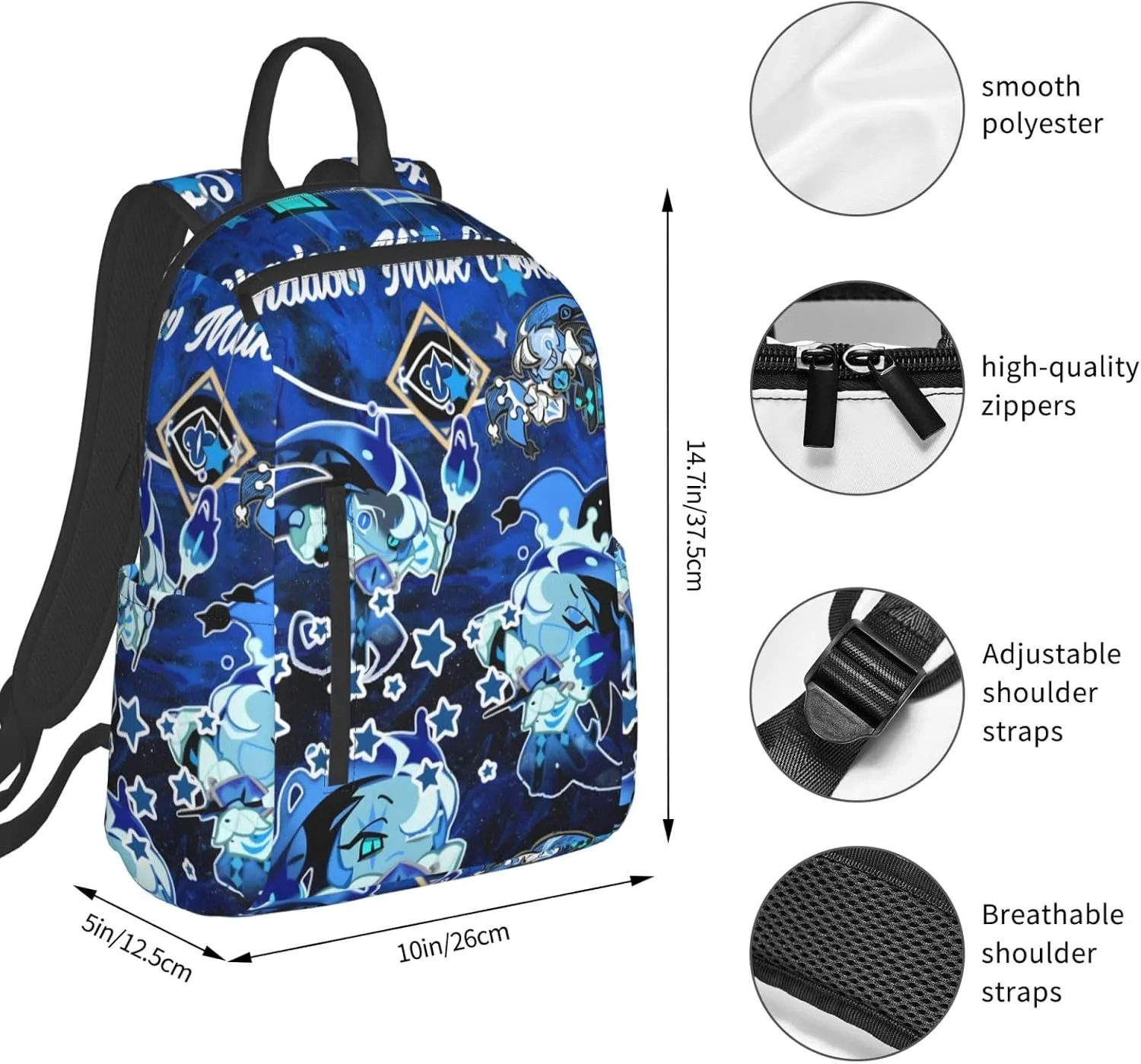 Shadow Milk Cookie Fashionable Casual Backpacks, Travel Bags For Boys And Girls(17ï¼‰