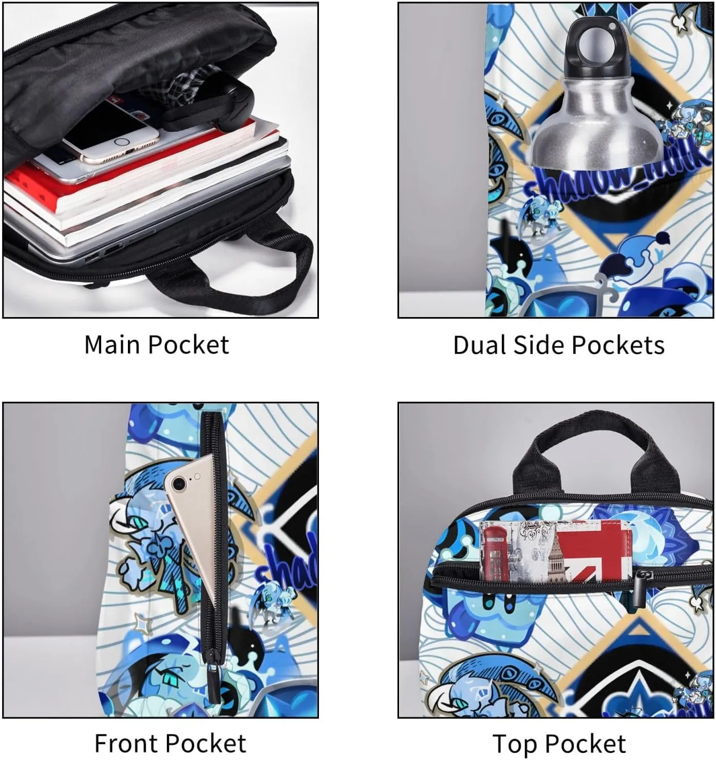 Shadow Milk Cookie Fashionable Casual Backpacks, Travel Bags For Boys And Girls(17ï¼‰