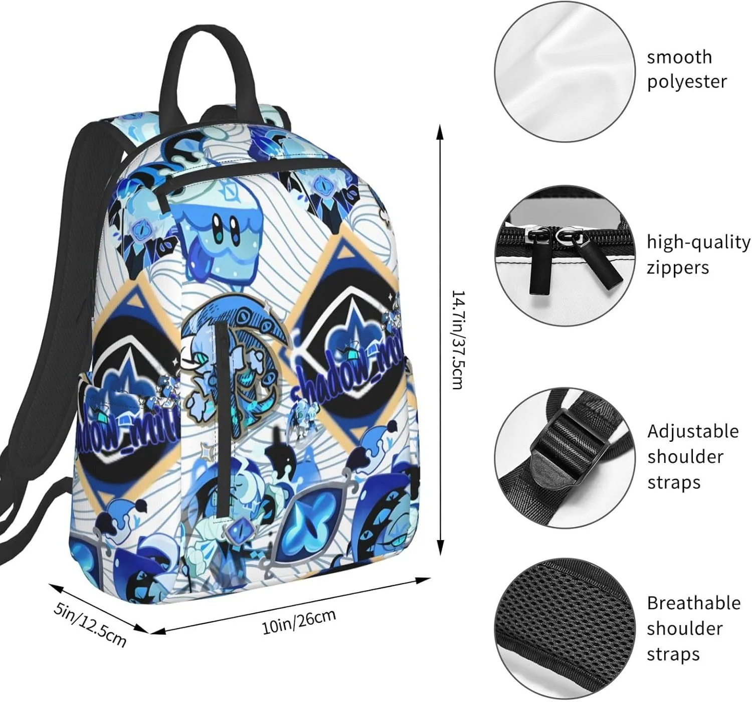 Shadow Milk Cookie Fashionable Casual Backpacks, Travel Bags For Boys And Girls(17ï¼‰
