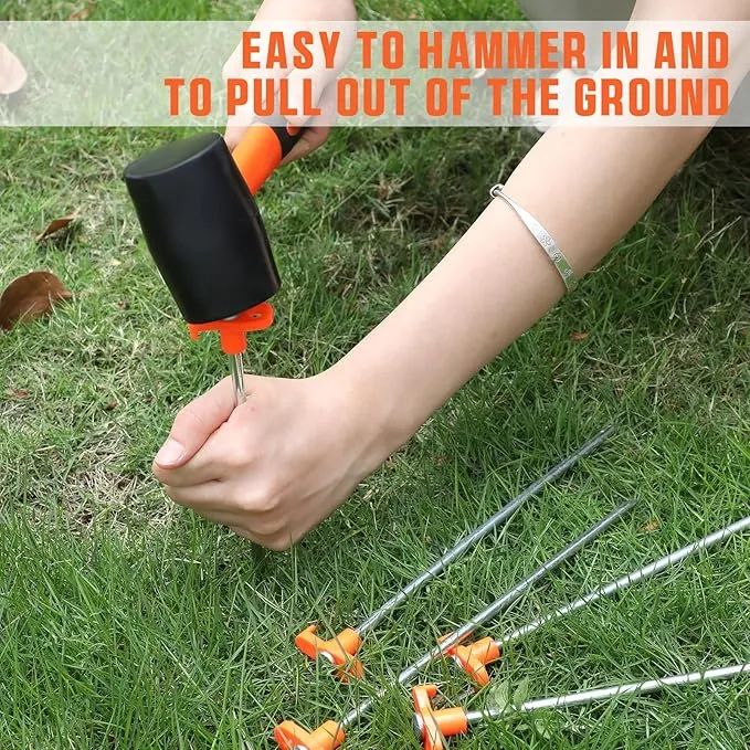 Shimeyao 10 Inch Tent Stakes Heavy Duty Camping Stakes Bulk Galvanized Non Rust Tent Pegs Metal Camping Spikes for Outdoor Camping Pitching Canopy