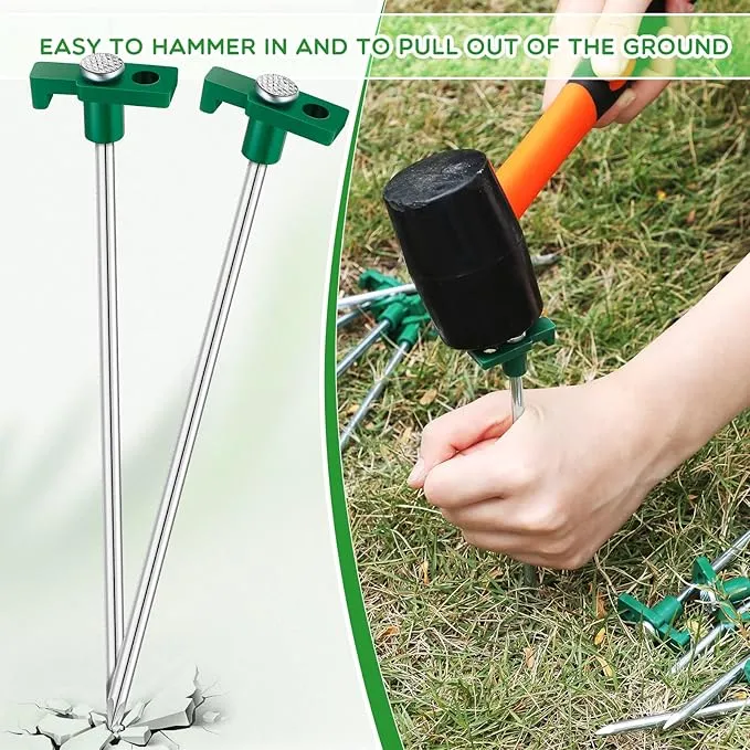 Shimeyao 10 Inch Tent Stakes Heavy Duty Camping Stakes Bulk Galvanized Non Rust Tent Pegs Metal Camping Spikes for Outdoor Camping Pitching Canopy