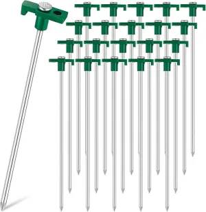Shimeyao 10 Inch Tent Stakes Heavy Duty Camping Stakes Bulk Galvanized Non Rust Tent Pegs Metal Camping Spikes for Outdoor Camping Pitching Canopy