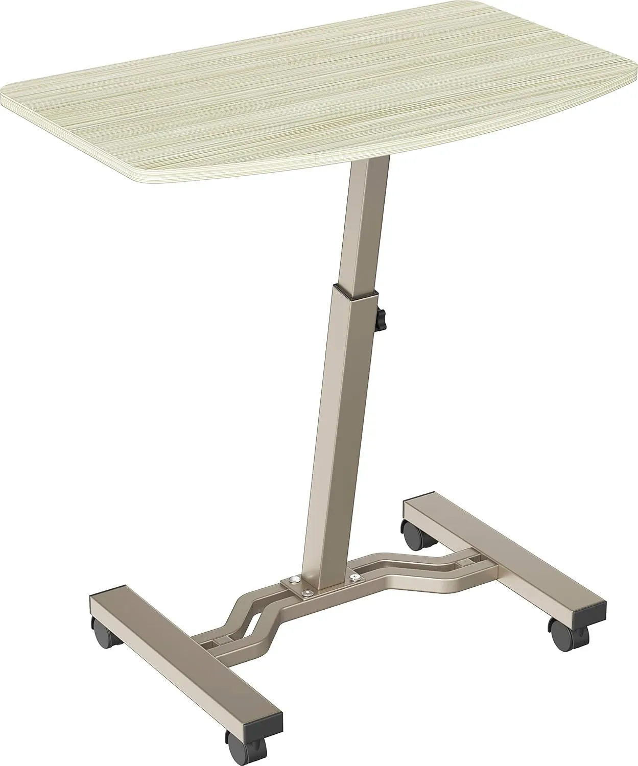 SHW Mobile Height Adjustable Laptop Rolling Cart with Height Adjustment from 28" to 33", Maple