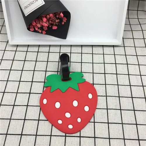 Silicone Luggage Tags with Cartoon Fruit, Food, Beach Theme