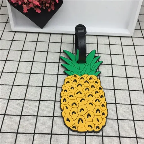 Silicone Luggage Tags with Cartoon Fruit, Food, Beach Theme