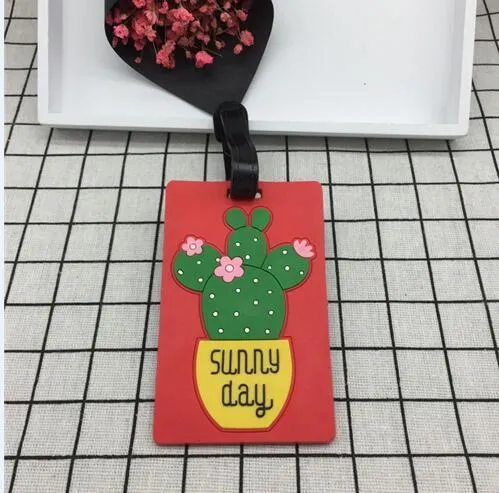 Silicone Luggage Tags with Cartoon Fruit, Food, Beach Theme