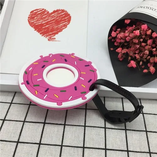 Silicone Luggage Tags with Cartoon Fruit, Food, Beach Theme