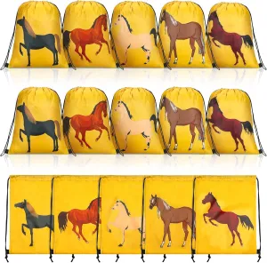 Silkfly 20 Pcs Horse Drawstring Bag Horse Party Favor Bags Horse Party Gift Bags Treat Bag Horse Birthday Favor Bags for Adults Birthday Horse Racing Cowboy Party Baby Shower Goodie Bag Supplies