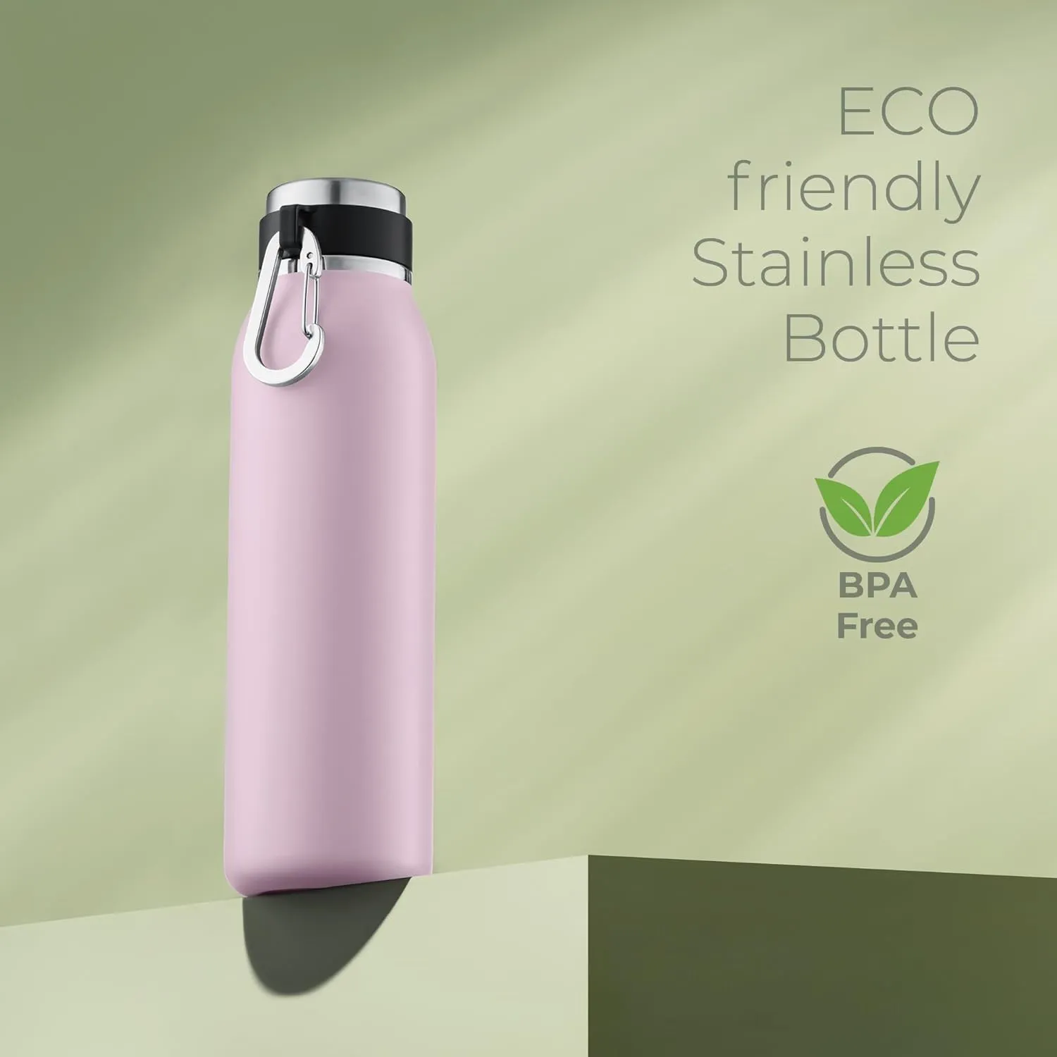 SipX™ Triple-Insulated Stainless Steel Water Bottle - 20oz. With Cover Lid, BPA-Free Reusable Insulated Water Bottle Keeps Cold For 24 Hours, (Purple)
