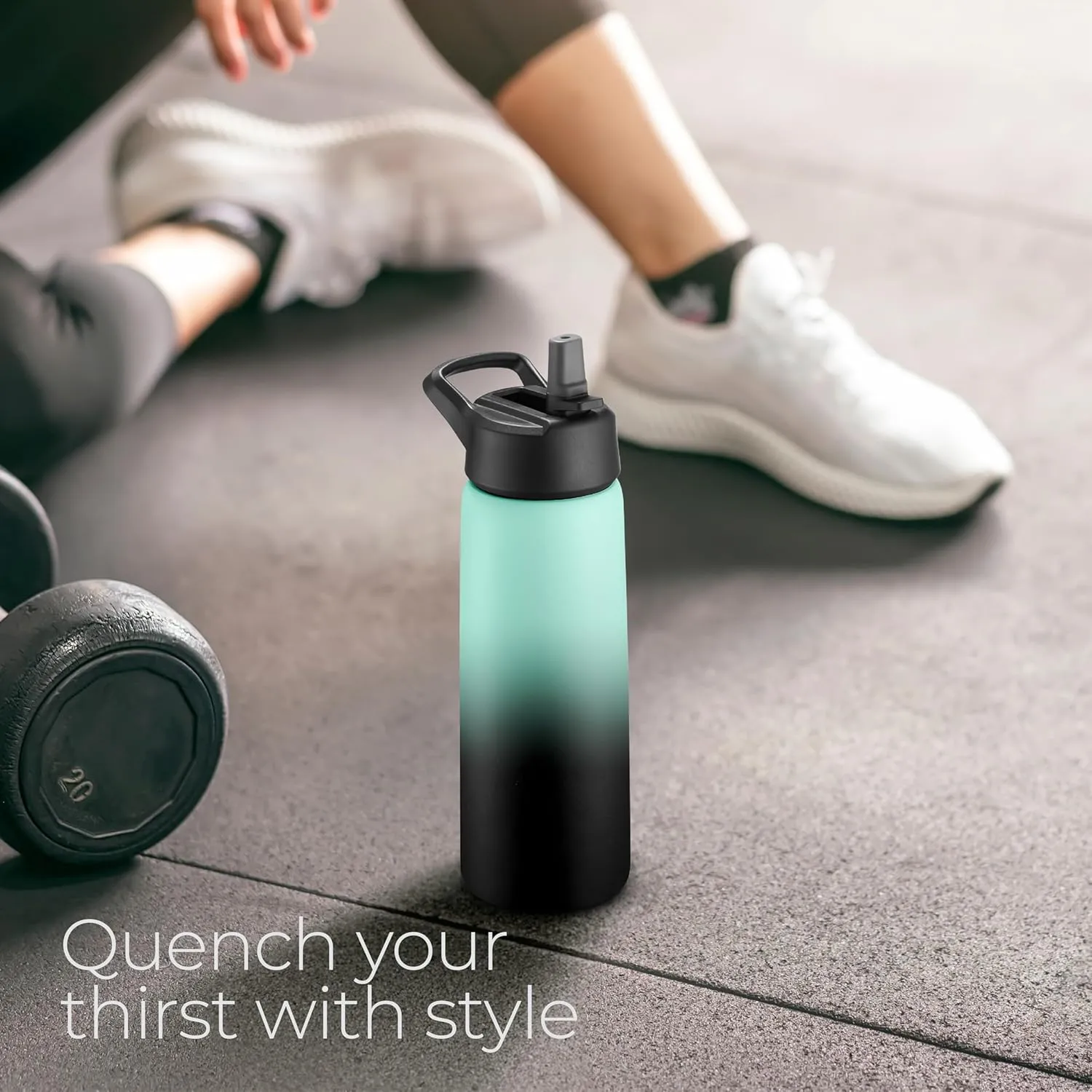 SipX™ Triple-Insulated Stainless Steel Water Bottle 25oz. With 3 Lids, BPA-Free Reusable Insulated Water Bottle Keeps Cold 24 Hours, Metal Water Bottle Made Of Sustainable Material For Hiking & Biking