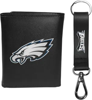 Siskiyou Leather Tri-fold Wallet & Strap Key Chain