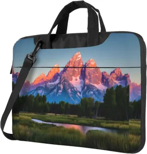 Slim Laptop Shoulder Bag Briefcase Notebook Handbag Computer Carrying Case grand teton national park Print 15.6in