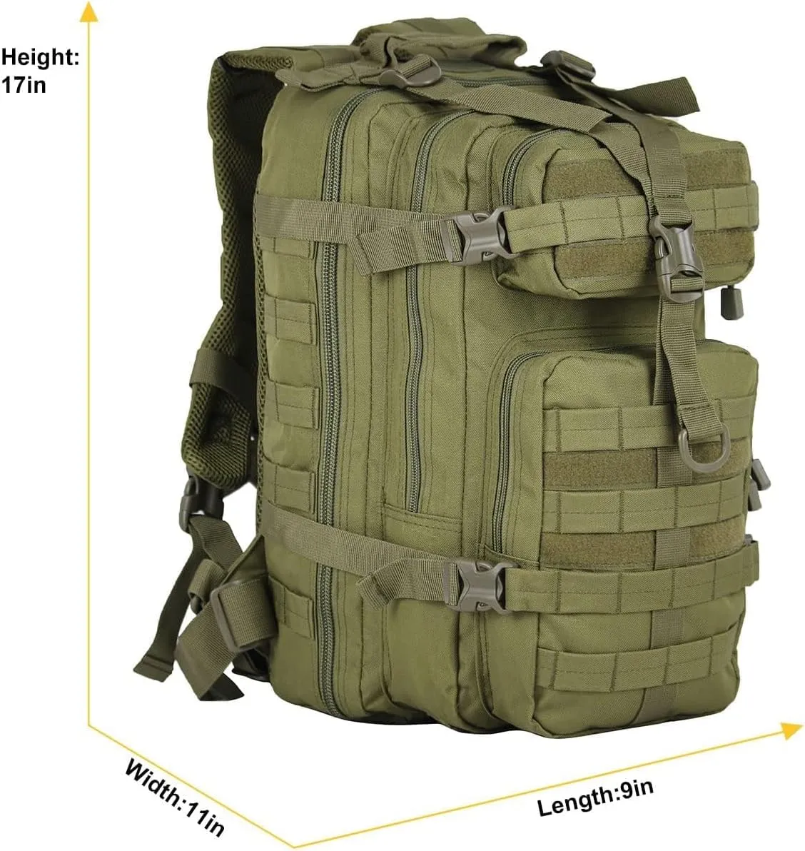 Small 30L Assault Backpack Military Tactical Backpack Tactical Bag for Outdoor Hiking Camping Travel Army Hunting Rucksack (Green)